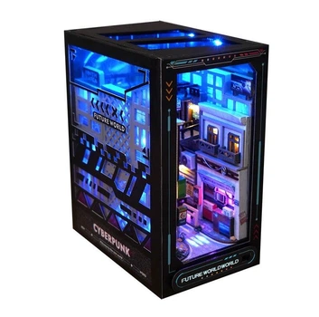 Бук Нук Киберпанк книжный уголок Румбокс Интерьерный конструктор DIY Cyberpunk Book Nook TC-36