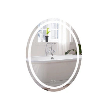 Зеркало Qtap Mideya 500х700 с LED-подсветкой Touch, с антизапотеванием, с часами, диммером, регулировка яркости QT2078NCR5070W