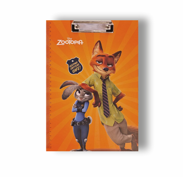 Кліпборд-планшет із зажимом та лінійкою 30 см A4 "Zootopia" Disney (Джуді Гопс та Нік Вайлд), помаранчевий, пластик, 31×22 см