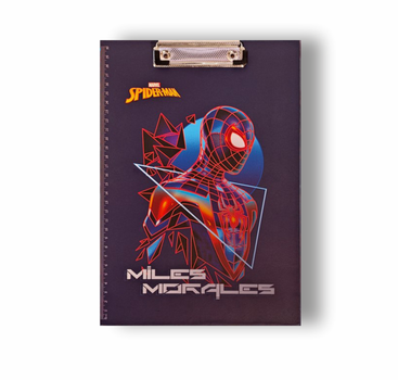 Клипборд-планшет с зажимом и линейкой 30см А4 "Spider-Man: Miles Morales" MARVEL темно синий, пластик, 31х22 см