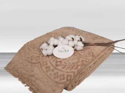 Простирадло махрове Parisa Home. Velour Premium JV-144 бежевого кольору-200х220