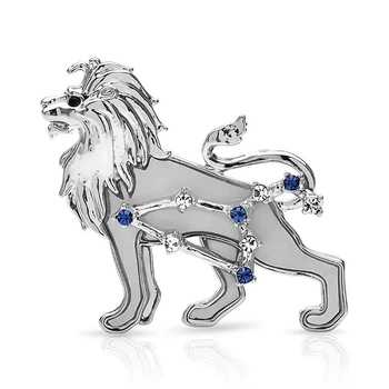Брошь BROCHE бижутерия Знаки Зодиака Лев серебристая BRBF114982