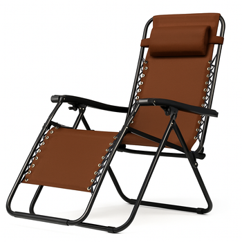 Кресло-шезлонг для отдыха LEOBRO Zero Gravity Premium Brown (LB-ZGC-G2-BRN)