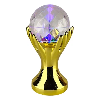 Лампа на подставке шар рука RGB RHD-17 (RD-5014) диско шар в руках ночник с подсветкой Золотистая