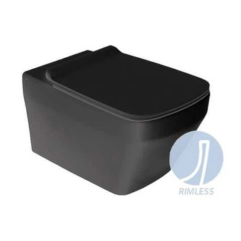 Унітаз підвісний Baden Baden BB 18 з кришкою soft-close BB18-F87(85)-BB004NM Nero matt SIMAS 29097