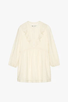 Платье с длинными рукавами для девочки Zara 152 размер бежевое 6262004251