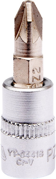 Головка YATO з викрутковою насадкою Pozidriv 1/4" PZ2 37 мм (YT-04418)