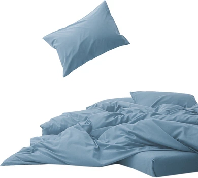 Простирадло на гумці MirSon Soft Touch of Satin 019 Gray-blue 160x200 см (2200011285177)