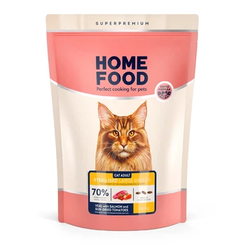 Сухой корм HOME FOOD для поддержки опорно-двигательного аппарата стерилизованных/кастрированных взрослых кошек крупных пород Телятина с лососем и вялеными томатами 1,6 кг