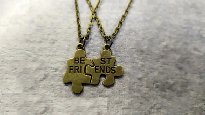 Парные кулоны для друзей Best Friends пазлы лучшие подруги друзья бронзовый цвет