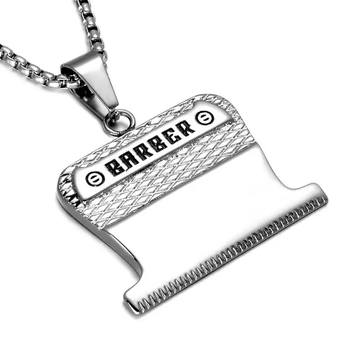 Кулон Barber гребінець у формі бритви лезо підвіска перукарські інструменти срібляста