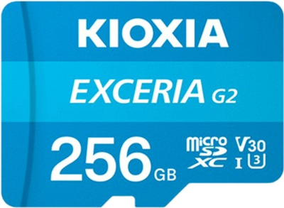 Karta pamięci KIOXIA MicroSDXC 256GB Class 10 UHS-I U3 V30 Exceria G2 + adapter SD (4582563854512)