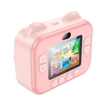 Дитяча цифрова фото-відео камера HOCO Dual-camera children printing camera DV204, 2.4", HD screen, 48MP, 800mAh, 3h, pink