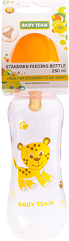 Пляшечка для годування з латексною соскою Baby Team 250 мл (1310_помаранчевий)