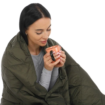Одеяло мультифункциональное 3в1 с чехлом CAMPING MULTIFUNCTIONAL PUFFY BLANKET 4Monster 510 г 200x144см Нейлон Полиэстер 100% цвет оливковый C-PBF-144