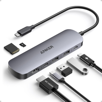 Хаб Anker A83D2 USB-C Hub (7-in-1) полнофункциональный USB-хаб на 7 портов с поддержкой быстрой зарядки