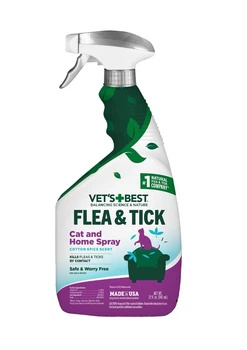 Спрей від бліх і кліщів для котів і дому Vet's Best Flea & Tick Home Spray for Cats Cottonspice, 946 мл