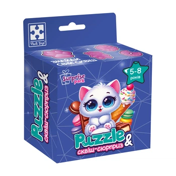 Гра розвиваюча пазли із сюрпризом "Біле кошенятко" (укр), Vladi Toys, VT8030-03