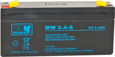 Акумуляторна батарея MW Power VRLA AGM MW 3.4-6 6V 3.4Ah (5901885207148)