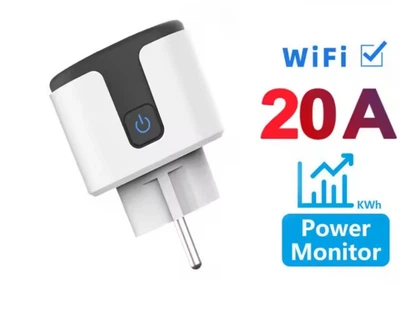 Розумна Wi-Fi розетка 20А, чорно-біла