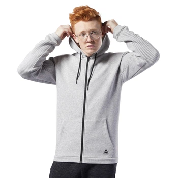 Толстовка мужская Reebok Workout Ready Full-Zip Fleece M Серый (EC0897)