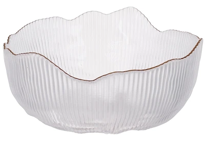 Салатник стеклянный Fleur D12.7*6.5 см прозрачный с золотым ободком 992-043