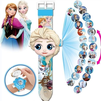 Детские наручные часы с 3D проектором — модель "Эльза/Холодное сердце (Frozen)" проектор 24 изображения