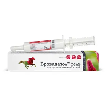 Противопаразитарный препарат для животных Бровафарма Бровадазол-гель шприц - 30 мл