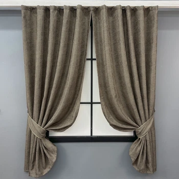Комплект коротких штор VR-Textil Жакард Viva Marmo № 1782ш Какао 130х170 см 2 шт (35-0370)