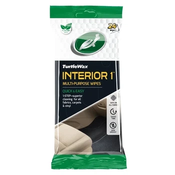 Салфетки для салона Turtle Wax Interior 1 Wipes 24 шт, очистка ткани и пластика авто, удаление пятен и запахов