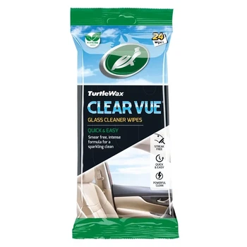 Салфетки для стекла Turtle Wax ClearVue Glass Cleaner Wipes 24 шт, очистка автостекла без разводов, удаление грязи и жира