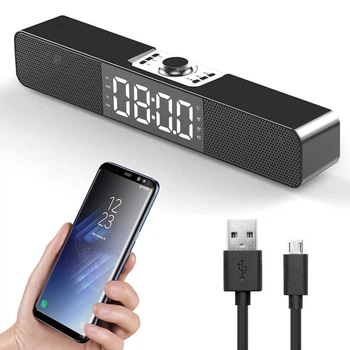 Портативная колонка с Bluetooth и часами, SOUNDBAR Q10, беспроводная акустика с будильником