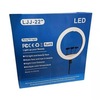 Лампа кольцевая для съемки Ring Light LJJ-22 56 см 480 LED диодов с пультом и адаптером Touch Switch черная