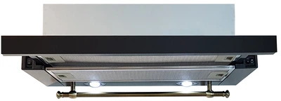 Вытяжка Luxor Fantom 2 мотора 1000 м3 F 60 BK KUP Glass LED + гофротруба в комплекте черное стекло