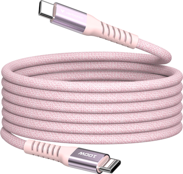 Kabel zasilający i synchronizacyjny Verbatim 100 W z magnesem, USB-C do USB-C, 120 cm, różowy (23942318576)