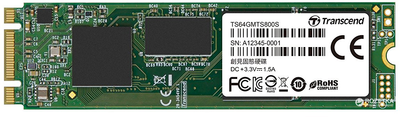SSD диск Transcend MTS800S 64GB M.2 SATAIII MLC (TS64GMTS800S)