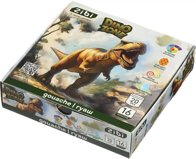 Набір гуашевих фарб ZiBi Dino 16 кольорів по 20 мл (ZB.6631)