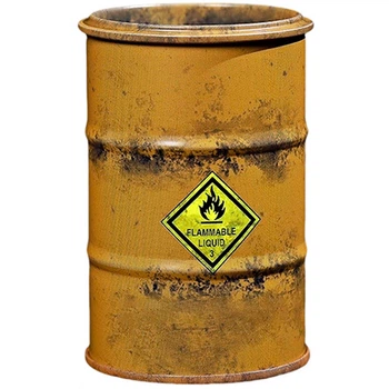 3D модель металлической бочки BauTech Flammable Liquid миниатюрная в стиле индастриал Оранжевый (1016-096-00)