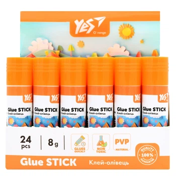 Набор клея-карандаша Yes Orange Line PVP 8 г х 24 шт (320295) (5056574440808)