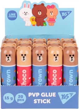 Набор клея-карандаша Yes Line Friends PVP 15 г х 20 шт (320291) (5056574433893)