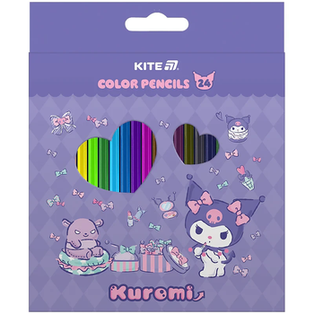 Олівці кольорові Kite Kuromi HK25-055, 24 кольори
