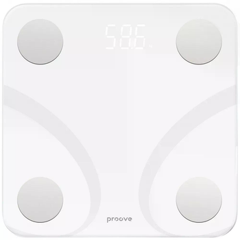 Смарт-весы напольные Proove Balance, LED-дисплей, 180 кг, Bluetooth, белые (SLBF00010002)