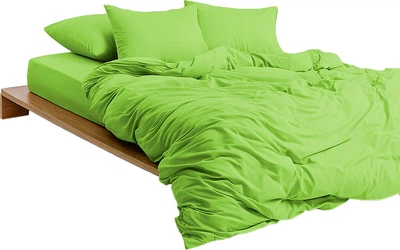 Комплект постільної білизни Mirson Полуторний 143х210 см 013 Light Green Soft Touch of Satin (2200011282039)