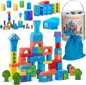Drewniane klocki edukacyjne Ricokids RK-871 787101 100 elementów (5903890623258)