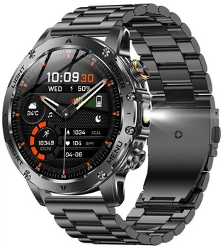Смарт-часы UWatch Smart Power Ultra Black Steel + Rubber