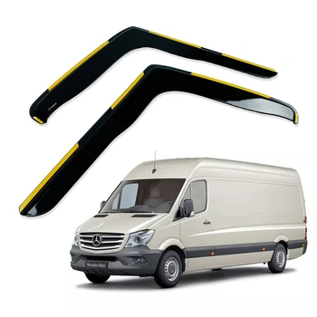 Дефлекторы окон (ветровики) для Mercedes Sprinter W906 / VW Crafter 2006-2018 2D вставные (HAWK)