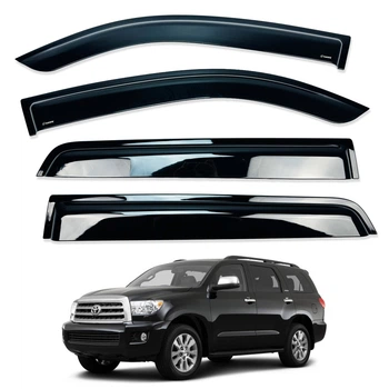 Дефлекторы окон (ветровики) для Toyota Sequoia 2007+/ Tundra накладні (HAWK)