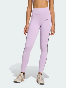 Спортивні легінси для фітнесу жіночі Adidas Optime 3-Stripes JX7323 S Фіолетові (4068809578270)