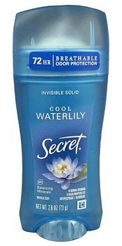 Твердий дезодорант-антиперспірант Secret Fresh Invisible Solid Cool Waterlily 73гр (037000978831)
