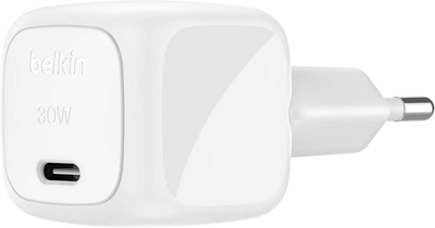 Мережевий зарядний пристрій Belkin BoostCharge 30W PD USB-C with Apple Lightning Cable White (WCA008KQ1MWH-B5)